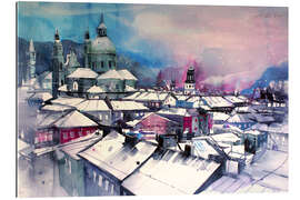 Gallery print Salzburg Cathedral district in winter