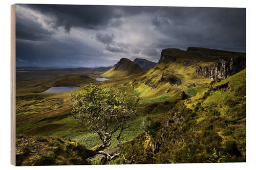 Wood print Highlands of the Isle of Skye, Scotland