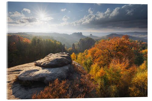 Acrylic print Saxon Switzerland in autumn