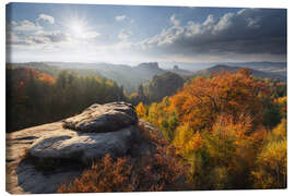 Canvastavla Saxon Switzerland in autumn