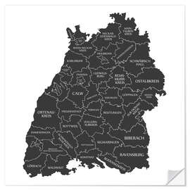 Wall sticker Counties of Baden Württemberg