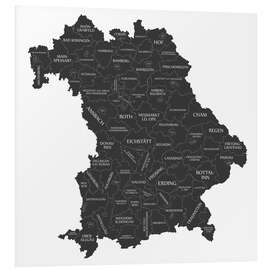 Foam board print Counties of Bavaria