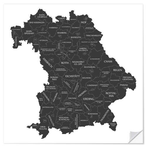 Wall sticker Counties of Bavaria