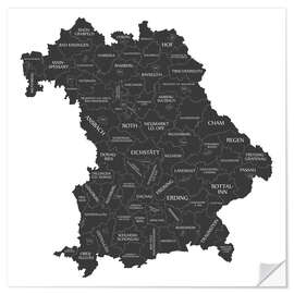 Wall sticker Counties of Bavaria