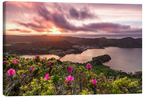 Canvas print Sunset Sao Miguel, Azores