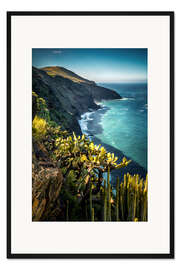 Gerahmter Kunstdruck Atlantikküste der Azoren, Portugal