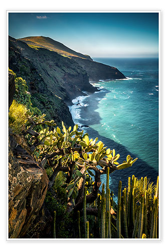 Poster Atlantikküste der Azoren, Portugal