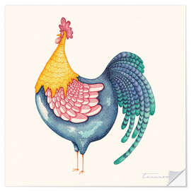 Selvklebende plakat Gala Rooster