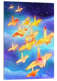 Gallery print Origami cranes in the night sky