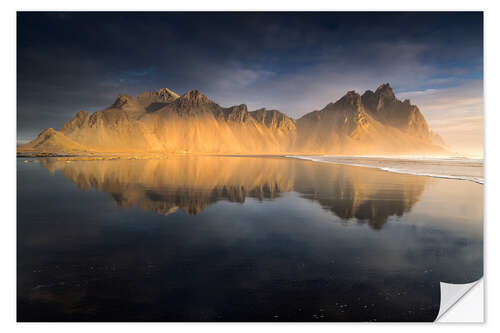 Sticker mural Le Vestrahorn en Islande au lever du soleil