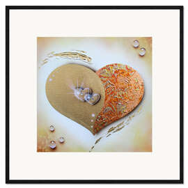 Ingelijste kunstdruk Gold Heart