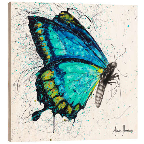 Wood print Morning Citrus Butterfly