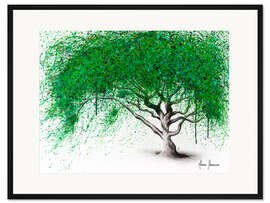 Gerahmter Kunstdruck Grüner Brisenbaum