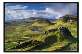 Gerahmter Kunstdruck Highlands auf der Isle of Skye im Sommer, Schottland