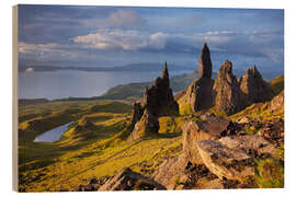 Wood print Rock of the Old Man of Storr on the Isle of Skye, Scotland