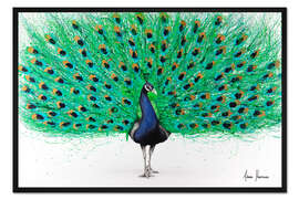 Gerahmter Kunstdruck Stolzer Pfau