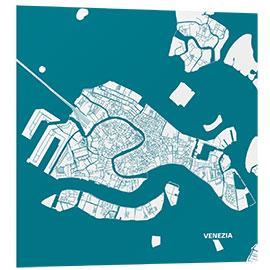 PVC print City map of Venice, blue