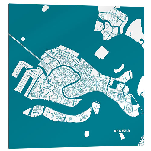 Gallery print City map of Venice, blue