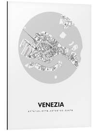 Cuadro de aluminio Mapa de Venecia, círculo