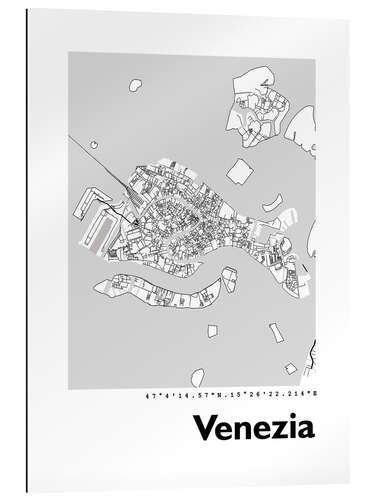 Cuadro de plexi-alu Mapa de la ciudad de Venecia