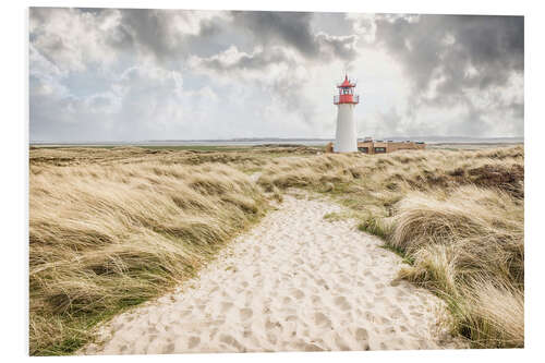 Foam board print Sand path to the lighthouse List-West on Sylt