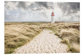 Foam board print Sand path to the lighthouse List-West on Sylt