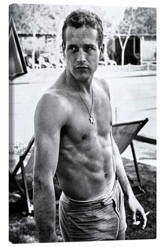 Canvas print Paul Newman - no shirt