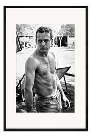 Gerahmter Kunstdruck Paul Newman - ohne Shirt