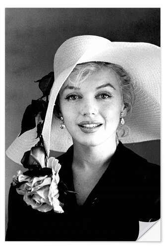 Naklejka na ścianę Marilyn Monroe with white hat