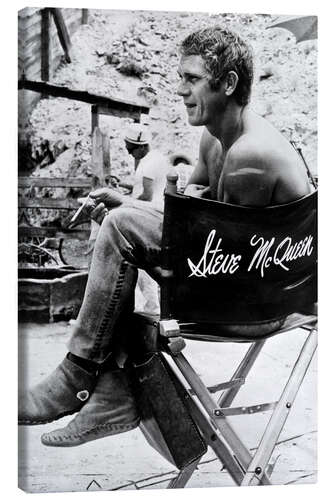 Canvas print Steve McQueen in the director's chair