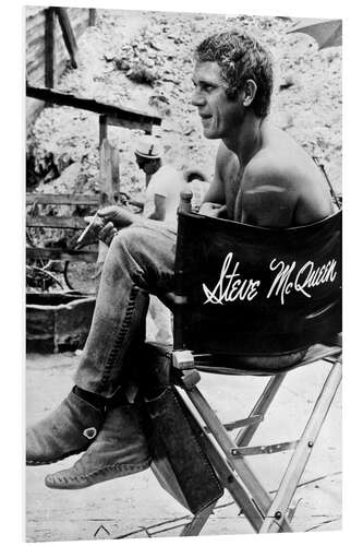 Foam board print Steve McQueen in the director's chair