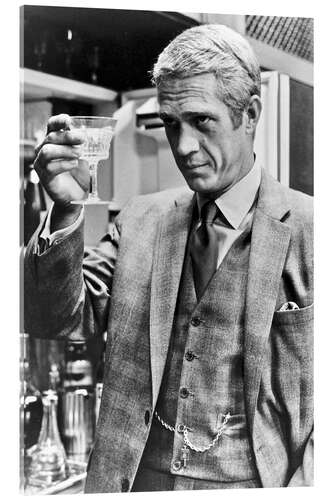 Acrylic print Steve McQueen in a suit