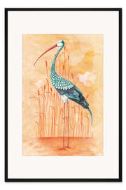 Gerahmter Kunstdruck Exotischer Storch