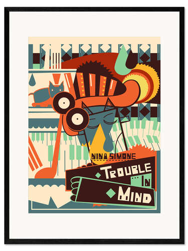 Impresión de arte enmarcada Nina Simone - Trouble in Mind