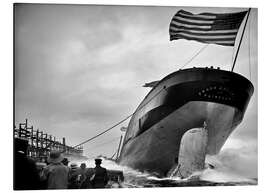 Magnettafel Dampfschiff legt ab