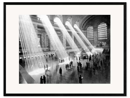 Innrammet kunsttrykk Solstråler i Grand Central Station