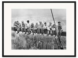 Gerahmter Kunstdruck Mittagspause auf einem Wolkenkratzer