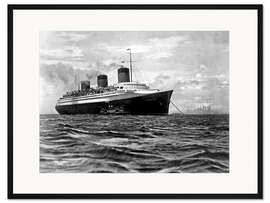 Gerahmter Kunstdruck Schiff im Hafen von New York