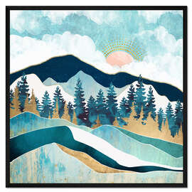 Gerahmter Kunstdruck Sommerwald in den Bergen