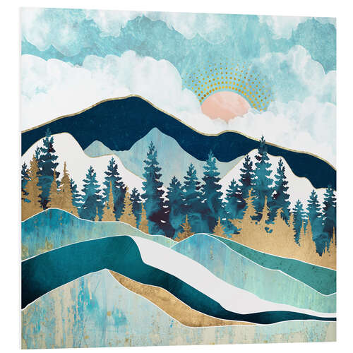 Foam board print Summer forest in the mountains