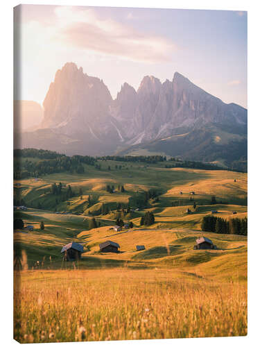 Lærredsbillede Plattkofel og Langkofel, Dolomitterne