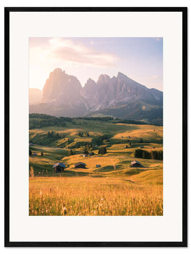 Framed art print Plattkofel and Langkofel, Dolomites