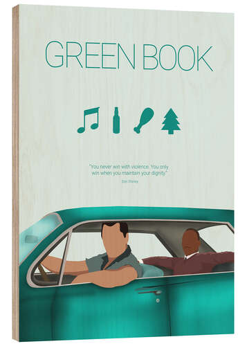 Wood print Green Book