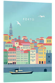 Stampa su vetro acrilico  Illustrazione di Porto - Katinka Reinke