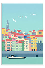 Wall print  Illustration of Porto - Katinka Reinke