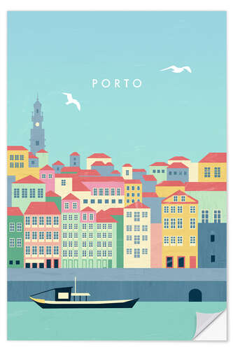 Selvklebende plakat Illustrasjon Porto