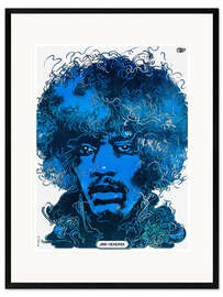 Impresión de arte enmarcada Retrato Jimi Hendrix