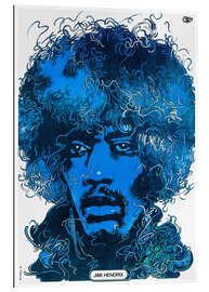 Tableau en plexi-alu Jimi Hendrix - Wire Portrait