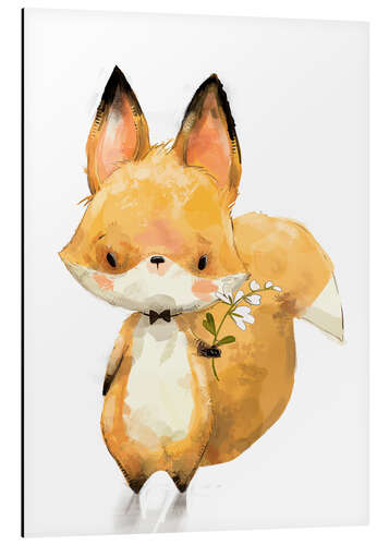 Aluminium print Fox with flower