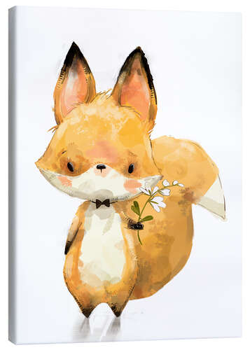 Lærredsbillede Fox with flower